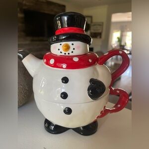 Snowball Buddies Snow Man Tea Pot Christmas